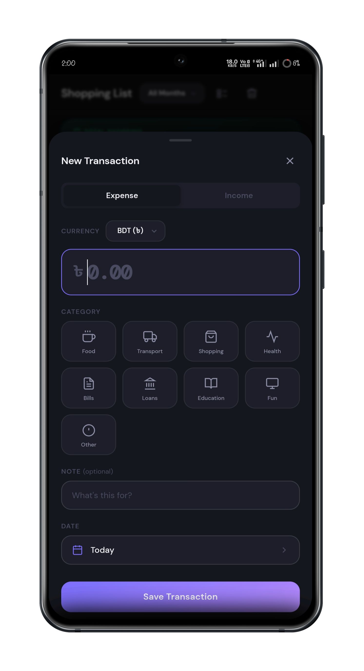 Add Transaction